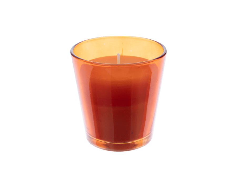 Citronella kaars glas – 75 gram – oranje - Wibra