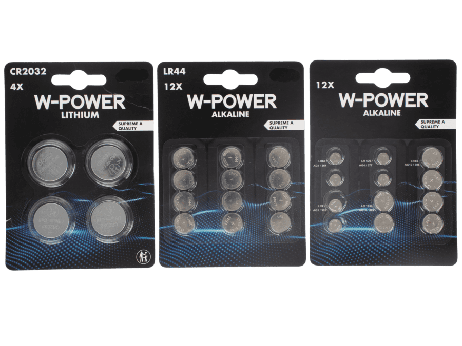 Knoopcelbatterijen AlkalineW-Power - Wibra