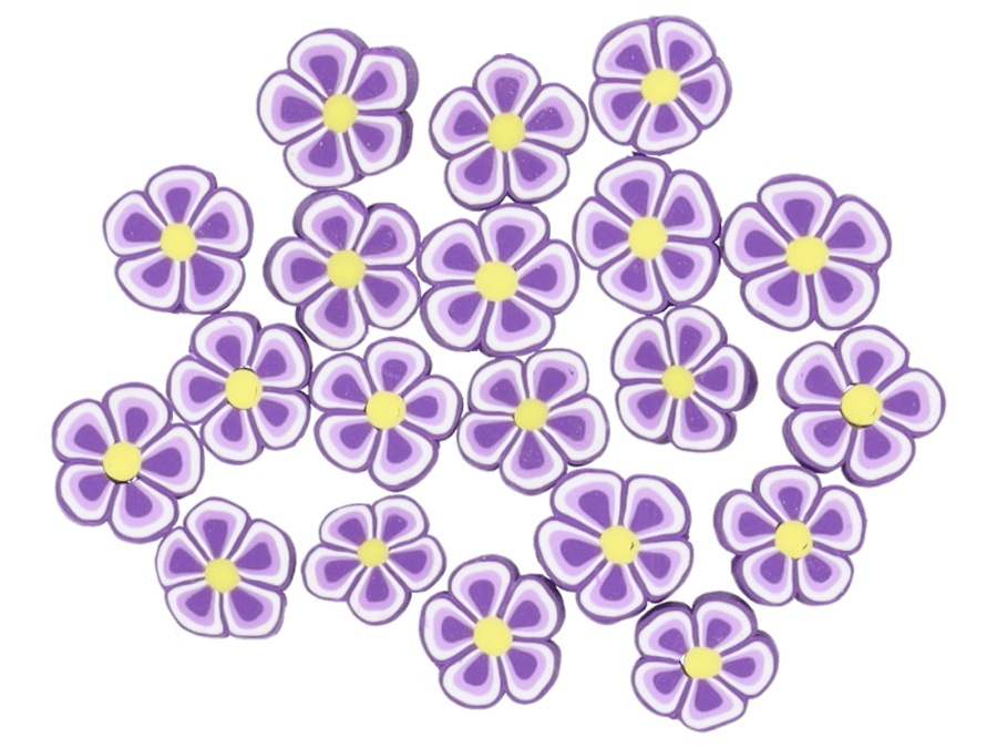 Bloem klei kralen – violet - Wibra