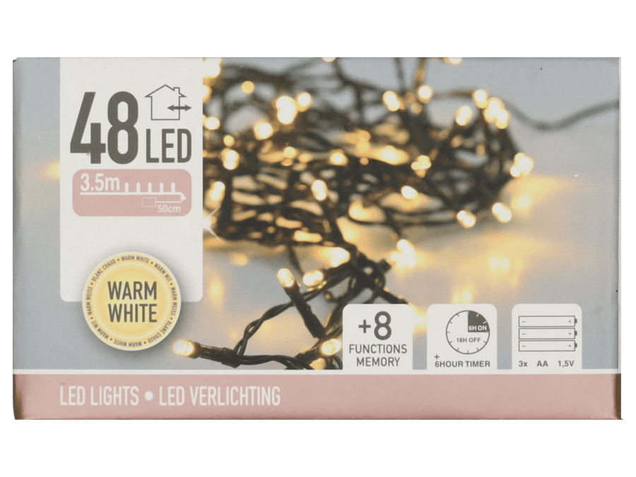 Guirlande de Noël LED 48 lumières - Wibra