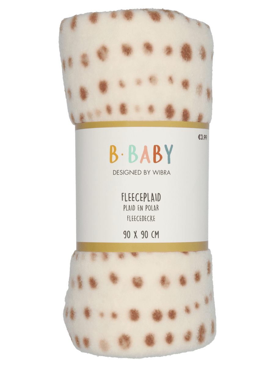Plaid bébé flanelle – beige - Wibra