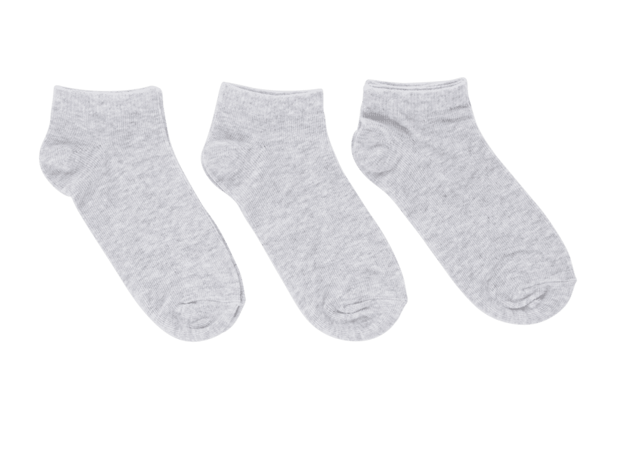Socquettes enfant - gris 3 paires - Wibra