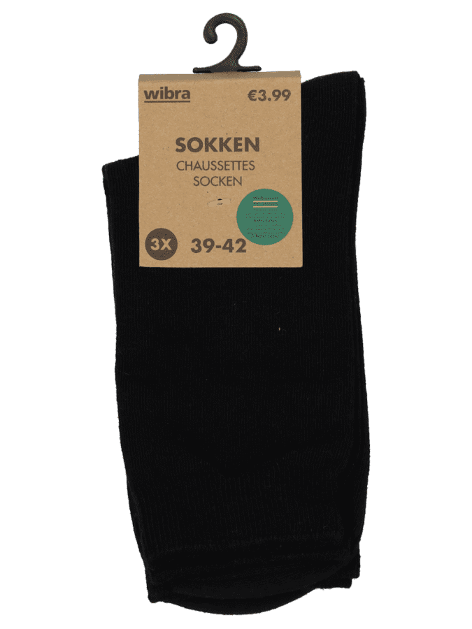 Chaussettes femme noires – 3 paires – 35/38 - Wibra