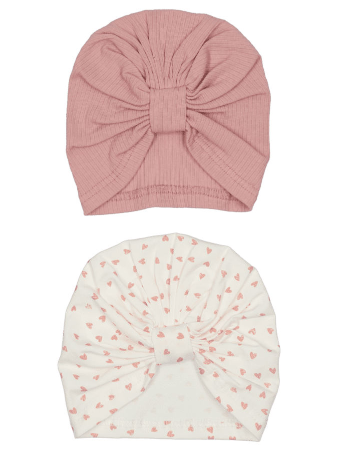 Bonnets bébé – lot de 2 – rose, 0-6 mnd - Wibra