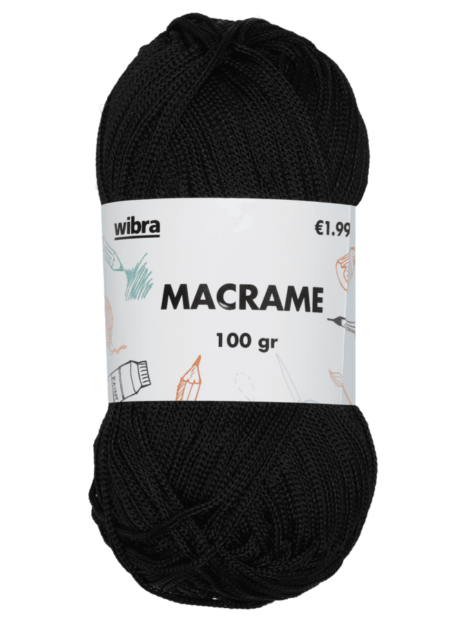 Macrame fil à tricoter - noir - Wibra