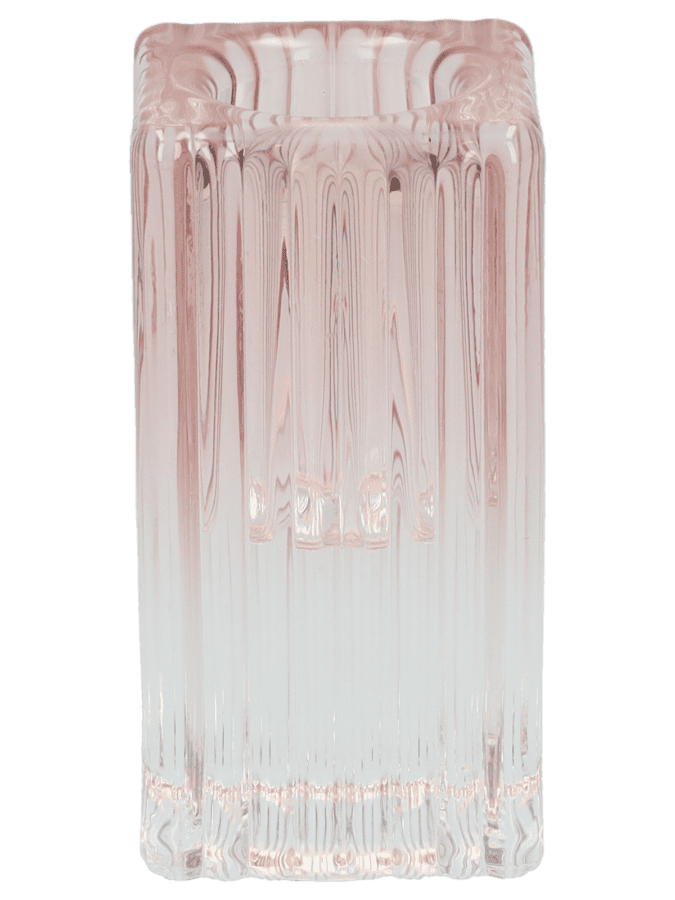 Bougeoir en verre grand format – rose - Wibra