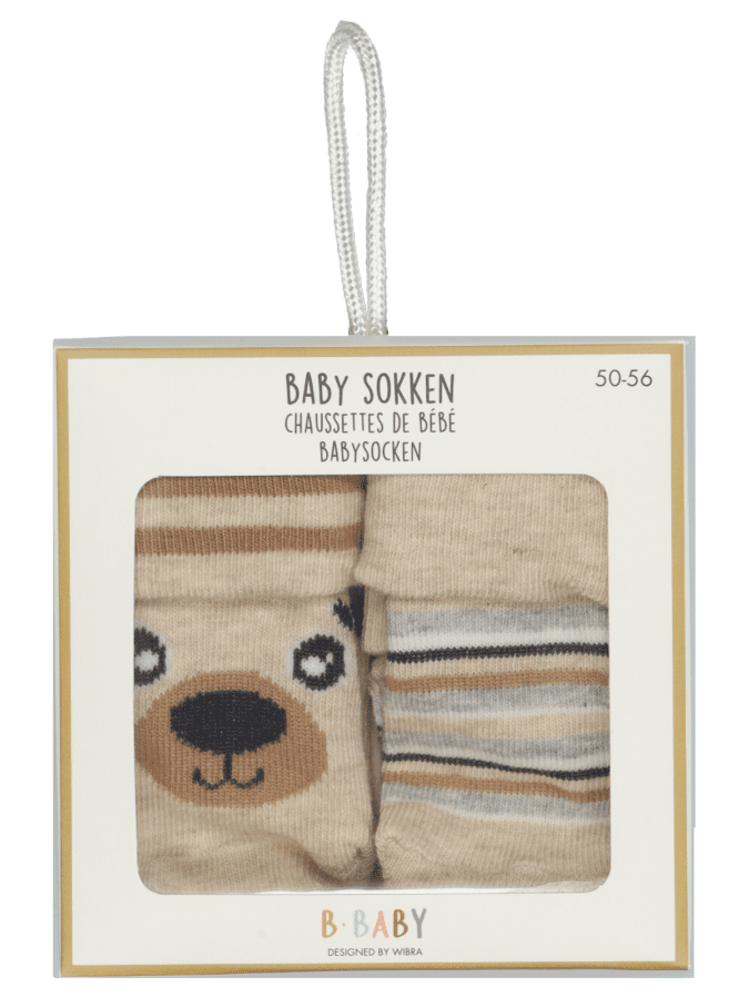 2-pack baby jongens sokken new born – option 1, 50/56 - Wibra