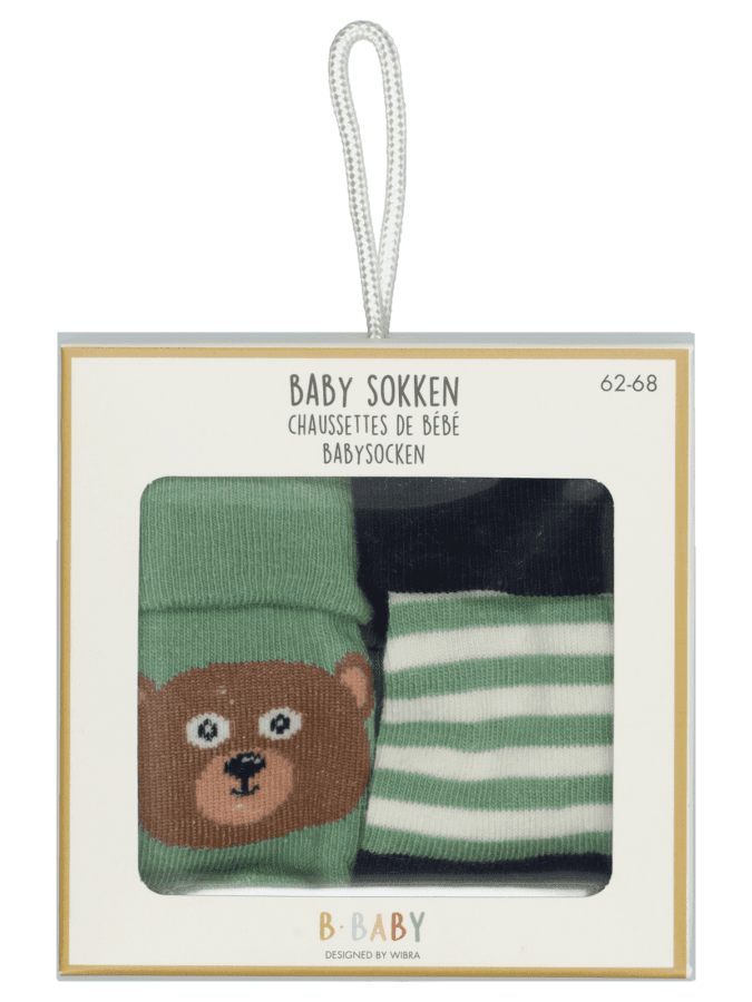 2-pack baby jongens sokken new born – option 2, 50/56 - Wibra