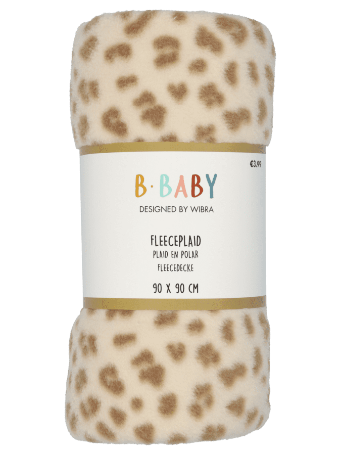 Plaid polaire bébé – 90 x 90 cm – brun - Wibra