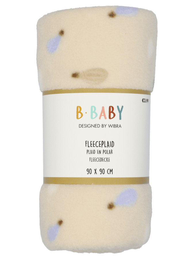 Plaid polaire bébé – 90 x 90 cm – beige - Wibra