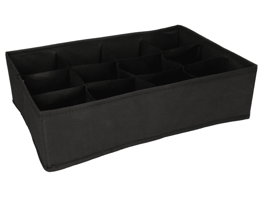 Organiseur pliable 12 compartiments – noir - Wibra