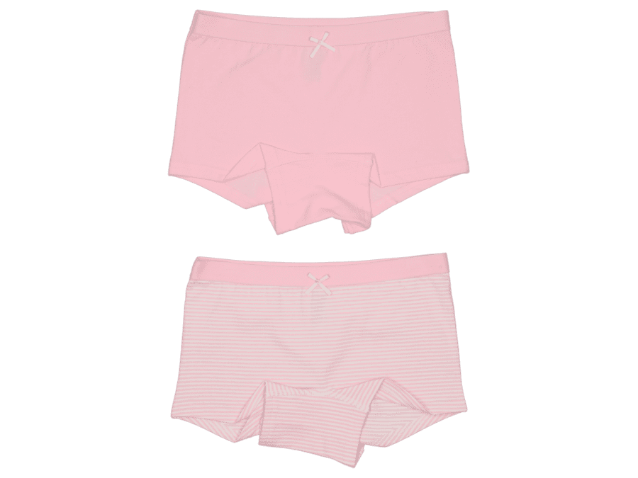 Boxers fille 2 pièces – 104/110, rose - Wibra