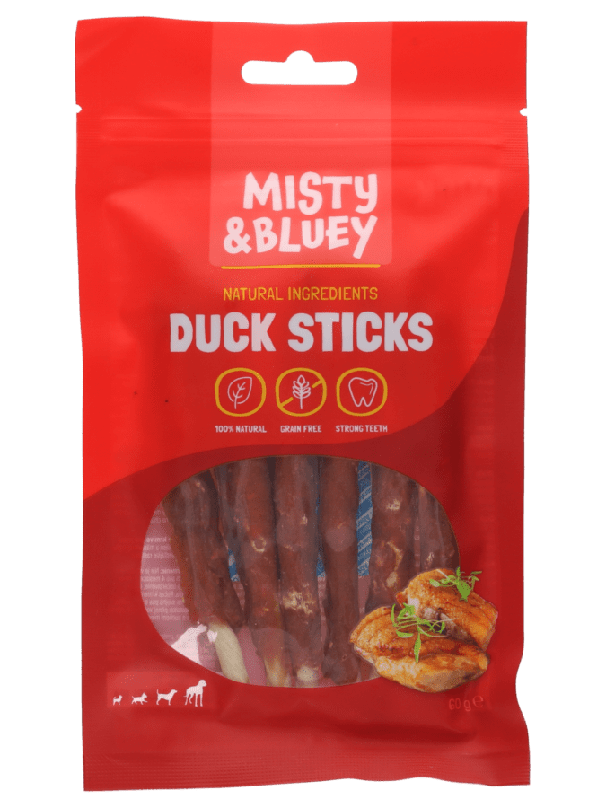 Misty & Bluey friandises chien canard 6 bâtonnets - Wibra