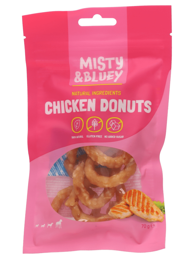 Misty & Bluey friandises chien poulet 70 grammes - Wibra