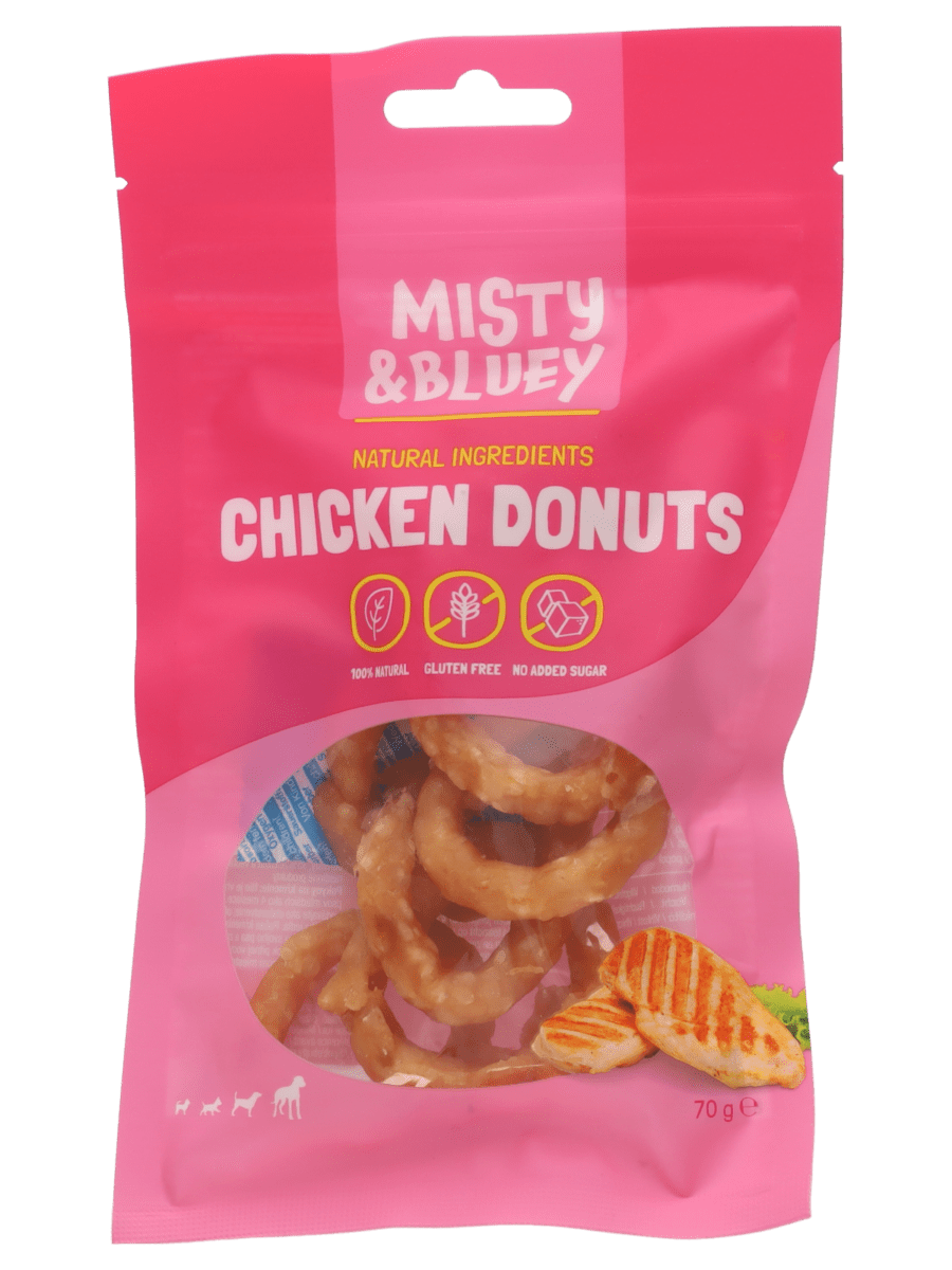 Misty & Bluey friandises chien poulet 70 grammes - Wibra