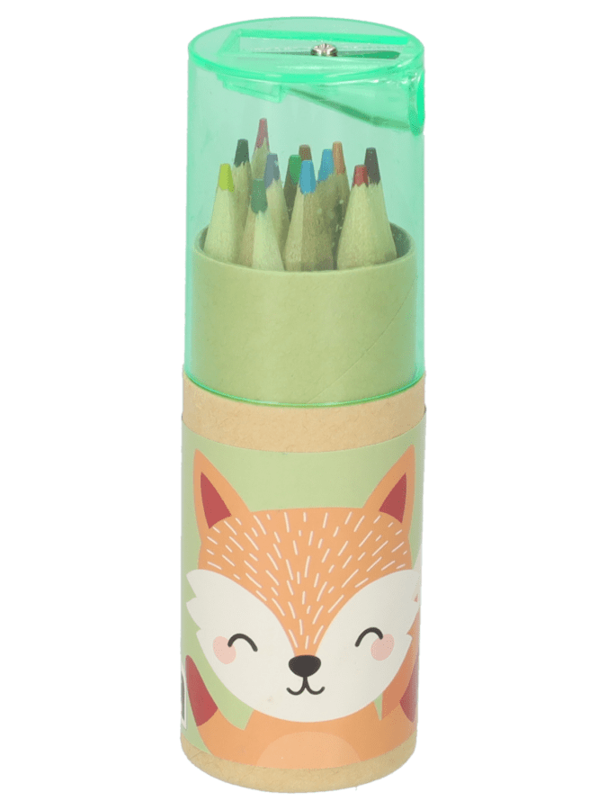 12 mini crayons de couleur avec taille-crayon – option 1 - Wibra