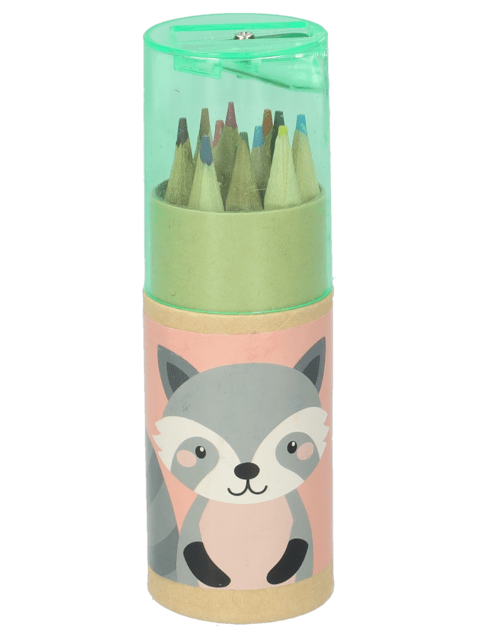 12 mini crayons de couleur avec taille-crayon – option 2 - Wibra