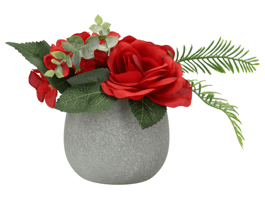 Plante artificielle – 16cm – rouge - Wibra