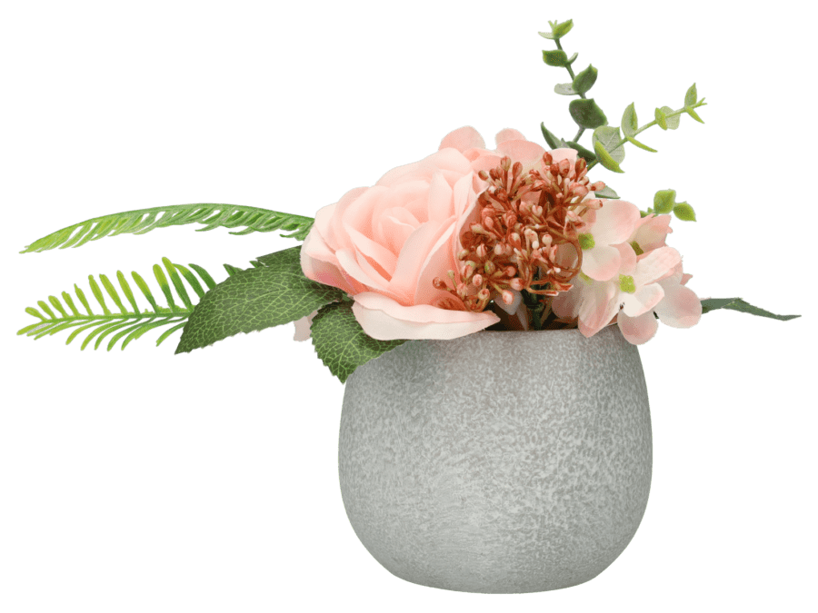 Plante artificielle – 16cm – rose - Wibra